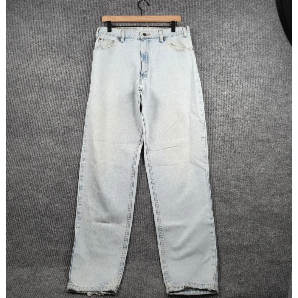 Levi's 550 Relaxed Fit Jeans Mens 34x32 Light Wash Orange Tab Vintage 90s Y2K